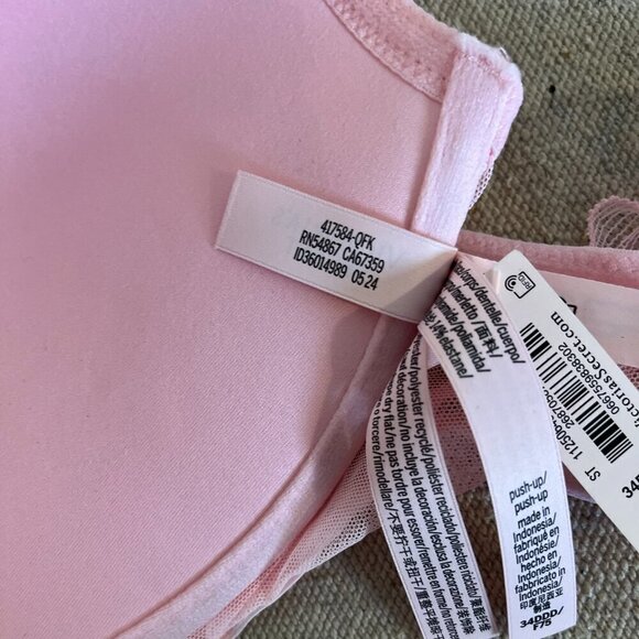 Victoria's Secret Woman's Pink Sexy Tee Push-Up Front Close Lace Bra Sz 34DDD - Picture 6 of 10